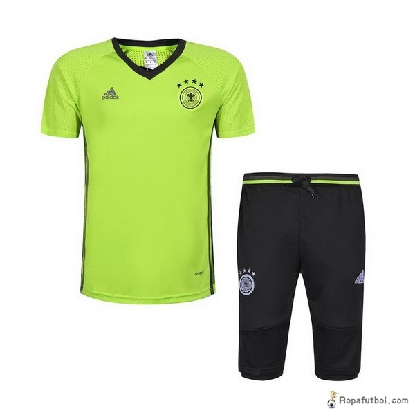 Camiseta Entrenamiento Alemania Conjunto Completo 2016 Verde Fluorescente